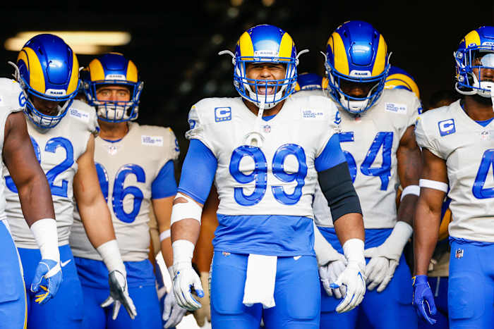 Donald gets ready to lead the Rams out of the tunnel.